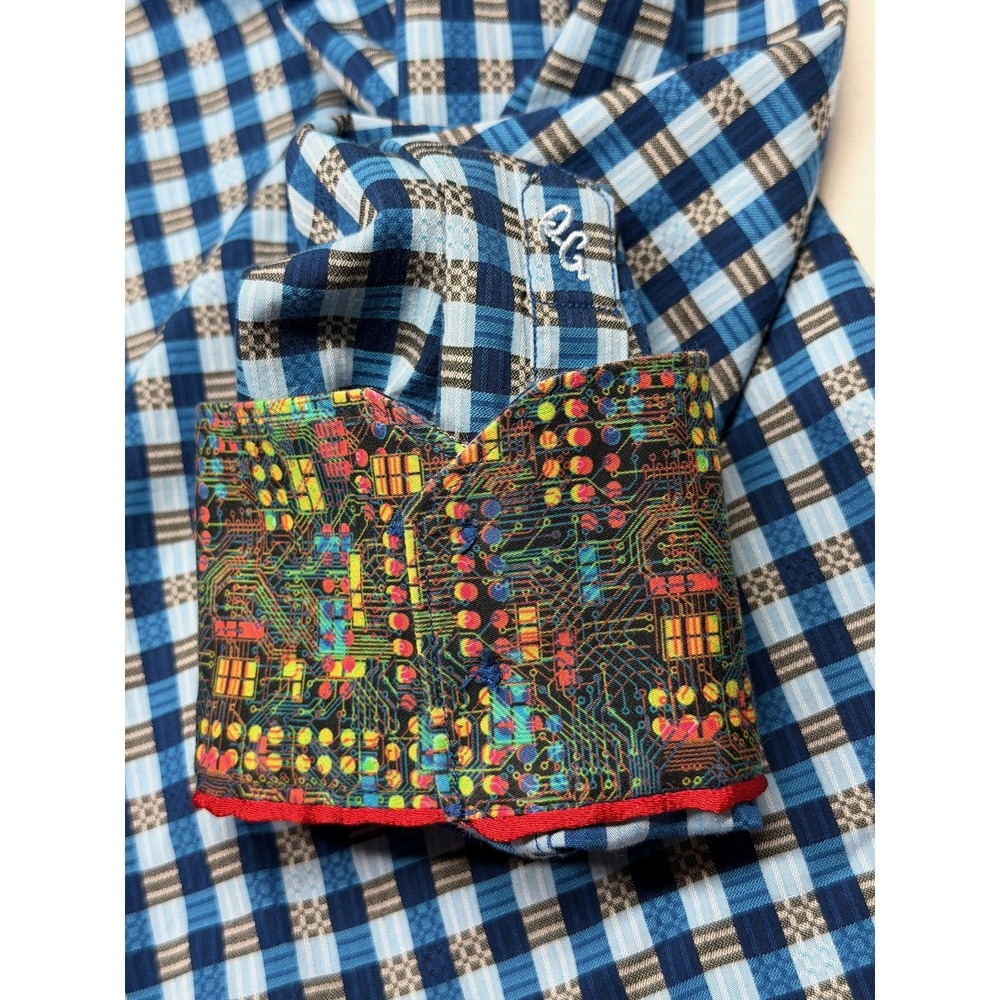 Robert Graham Shirt Mens Large Blue Plaid Button Up Classic Fit Preppy Office - Picture 4 of 9